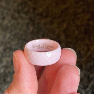 Pink Sparkly Ceramic Ring Size 7